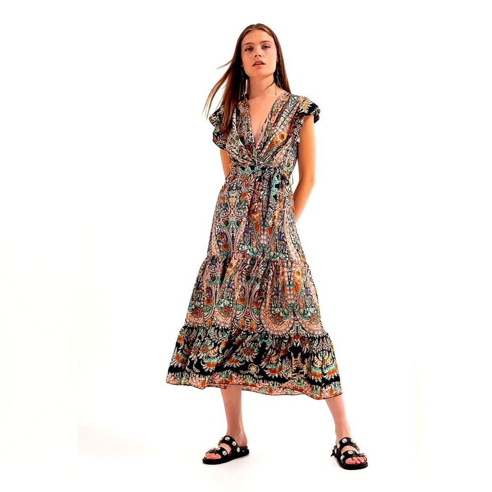 NWT Bohemian Floral Maxi Dress Sz Large
